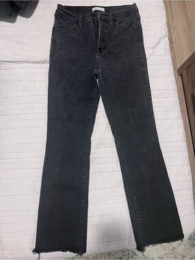 Madewell Black Cropped Ankle Straight Jeans - 28 tall